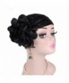 Binmer(TM) Turban Hat- Women Ladies Retro Big Flowers Hat Turban Brim Pile Cap Headband Hair Wrap - Black - CB1804N5WTS