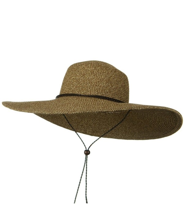5 1/2 Inches Wide Brim Tweed Straw Hat - Natural Brown Tweed - C7116MTBKLN