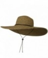 5 1/2 Inches Wide Brim Tweed Straw Hat - Natural Brown Tweed - C7116MTBKLN