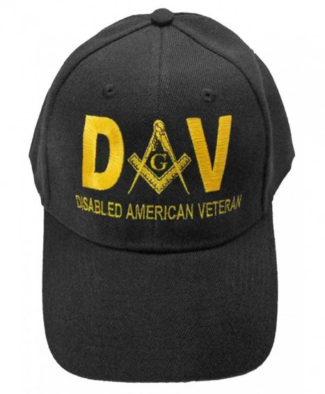 Masonic Baseball Cap Disabled Veteran DAV Mens One Size Black - CW11VX4MKEN