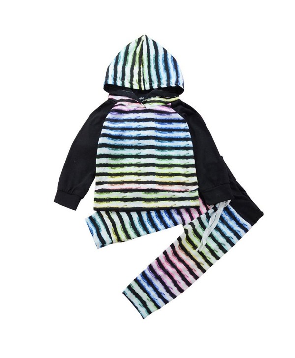 LUNIWEI Baby Boy Girl Clothes Long Sleeve Striped Hooded Romper Jumpsuit - Stripe Black - C4187I5U007