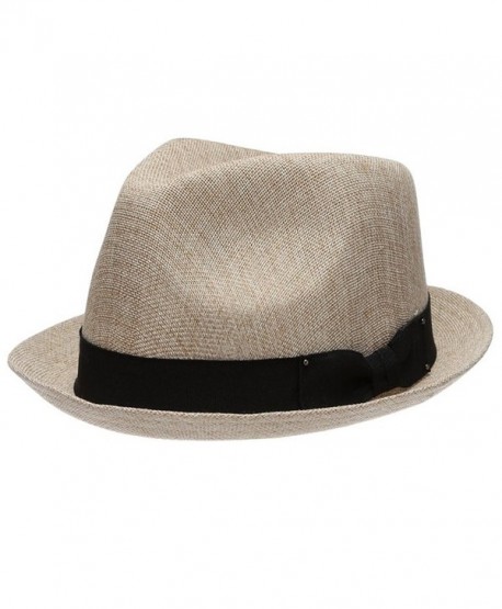 Men's Summer Lightweight Linen Fedora Hat - A NATURAL - CS12GW4A6P7