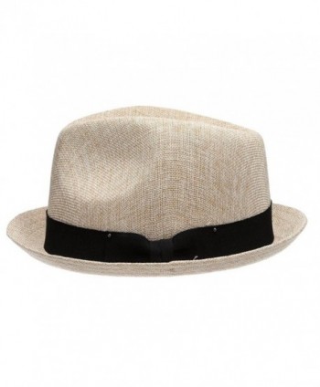 Summer Lightweight Linen Fedora NATURAL in Men's Fedoras