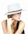 NYFASHION101 Casual Dual Color Braided Band Solid Color Panama Fedora Hat - White - CK11VHJ25DF