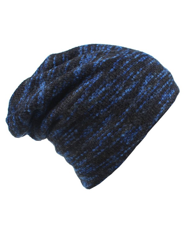 Magarrow Men&lsquos and Women's Winter Wool Warm Hat Beanie Cap Daily Slouchy Hat - Blue - C91860QL6NM