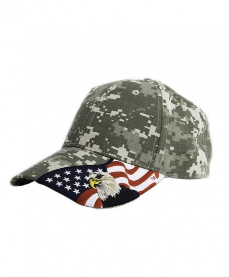 Embroidered USA American Eagle and American Flag 100% Cotton Adjustable Baseball Cap Digital Camo - Digital Camo - CV1250GSZ6L