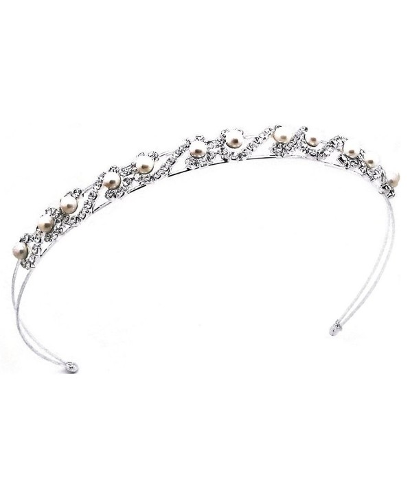 Shop Ginger Wedding White Pearl Headband Bridal Tiara Crystal Prom Party1016 - CE110V5KPG5