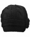 Simplicity Women's Winter Knit Visor Hat Ski/Snowboard Beanie with Flower - 1128_black - CO11G43ODUR