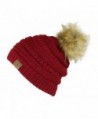 Burgundy Chunky Cable Knit Beanie