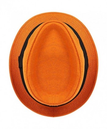 Luxury Divas Orange Basic Fedora in Women's Fedoras