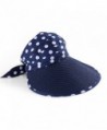 Aerusi Classic Roll up Foldable Wide Large Brim Summer Swimming Beach Sun Hat - Navy Blue - CX12GSL7F1D