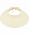 Simplicity Women's Roll Up Striped / Ribbed Wide Brim Straw Sun Visor - Ribbed_ivory - CE118WYLLVP