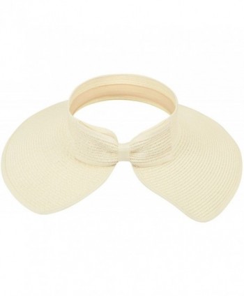 Simplicity Womens Straw Visor Ribbed_Ivory