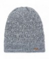 lethmik Fleece Lined Beanie Hat Mens Winter Solid Color Warm Knit Ski Skull Cap - Diamond Knit Light Grey - CW186HGEKE4