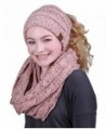 Funky Junque CC Messy Bun BeanieTail Bundled w Matching Infinity Scarf - A Confetti Indi Pink Design - C9188AX5KOK