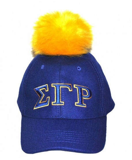 Big Boy Headgear Sigma Gamma Rho Blue 1922 Adjustable Baseball Cap with Gold Pom Pom - CW12NZOC99I