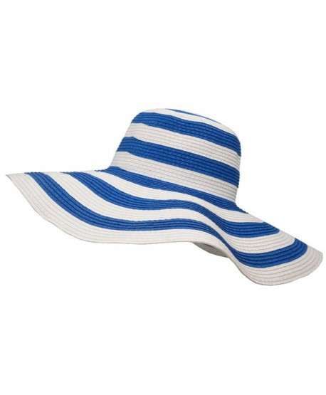 Women's UPF50+ Foldable Striped Straw Sun Hat Floppy Wide Brim Beach ...