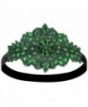 Vijiv Black Silver Art Deco 1920s Flapper Headband Headpiece - Green - CW184K4KHQY