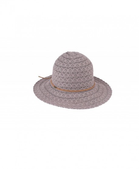 By Summer BYSUMMER C.C Cotton Crochet Lace Bucket Sun Hat - Light Grey - C217YG2SYDT
