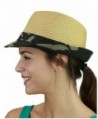 Unisex Camouflage Weaved Fedora Natural