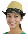 Unisex Camouflage Weaved Fedora Natural in Women's Fedoras