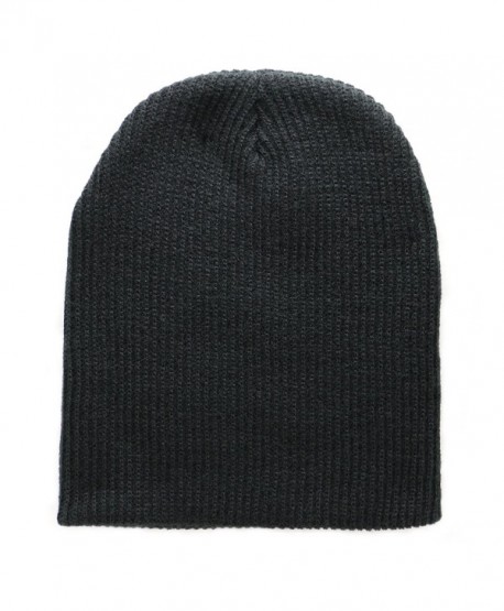 The Perfect Fit For All! Super Soft Black Slouch Knit Beanie for Men and Women - Black - CZ12CGNNV5B