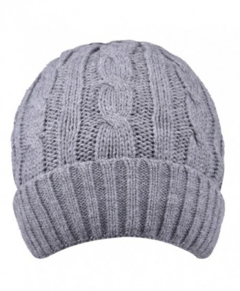 Thick Winter Hats Visors Skull Slouchy Knit Cap Stocking Beanie Hat For Women - Grey - CQ186NXL9TI