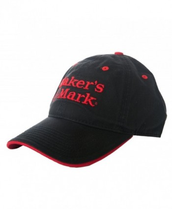 Makers Mark Embroidered Black Logo in Men's Baseball Caps