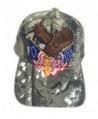 Aesthetinc Patriotic Embroidered American Eagle Clutching Double Flags Baseball Cap - Hunter Camo - CP12CKFD8IZ