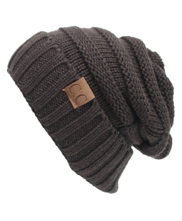 AIJIAO Winter Hats Women Cap Crochet Knit Thermal Slouchy Beanie Hat - Dark Grey - CW12NBYRNT6