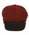 Ladies Herringbone Pattern Newsboy Cap - Burgundy - CH11GKNE167