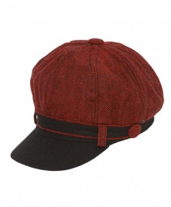 Ladies Herringbone Pattern Newsboy Cap