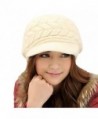 EachWell Women Winter Visor Hat Warm Knit Hat Cap Anti Wind - Beige - CO18699YXGC