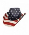 Luxury Divas American Flag Print Patriotic Straw Cowboy Hat - CA12FFTJ25V