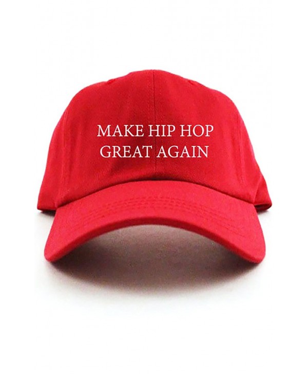 Make Hip Hop Great Again Custom Unstructured Dad Hat - Red - CQ12O0W827B