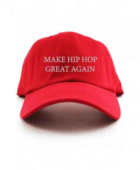 Make Hip Hop Great Again Custom Unstructured Dad Hat - Red - CQ12O0W827B