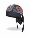 Stiches Wing Winged Skull Black Orange White Pinstripe Head Wrap Durag Biker - CT12DAAABS1