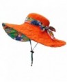 Womens Summer Flap Cover Cap Cotton Anti-UV UPF 50+ Sun Shade Hat Folding Sun Hat Beach Cap - Orange - C5183G262WW