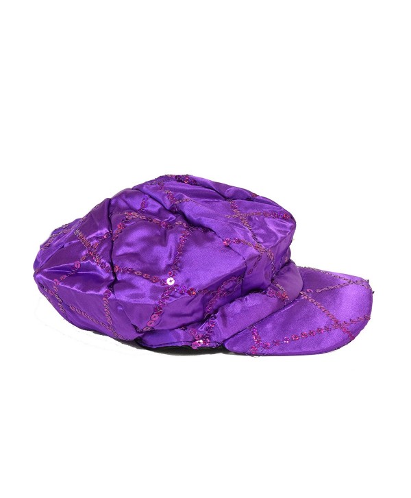 Great Deals! Purple Sequin Diamond Design Newsboy - CV11R8BULTL