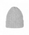 WITHMOONS Wool Ribbed Knitted Beanie Hat Slouchy Bobble Pom AC5476 - Grey - CD12NDU97FZ