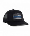 Hoo-Rag Thin Blue Line American Flag Flexfit Hat - Snapback Mesh Trucker - CY12FOV0KXD