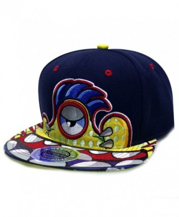 City Hunter Cf1559 Clolorul Big Mouth Character Snapback Hats(3colors) - Navy/ - C0124WR2JJX