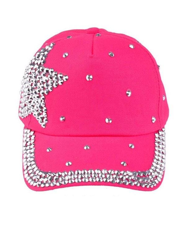 GOTD Kids Hat Baseball Caps caps Snapback Girls Boys Toddlers Summer Sun Hats - Hot Pink - CT12BU3L9Y3