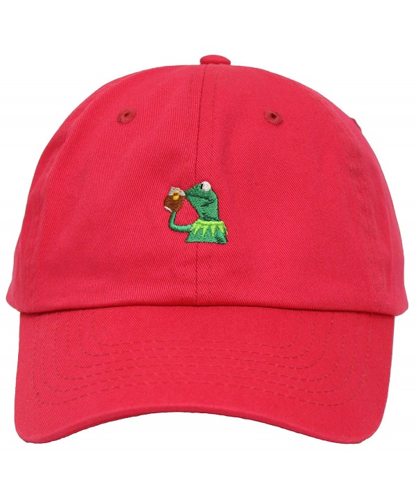 Kermit The Frog "Sipping Tea" Adjustable Hot Pink Strapback Cap - CS12IL2A08L