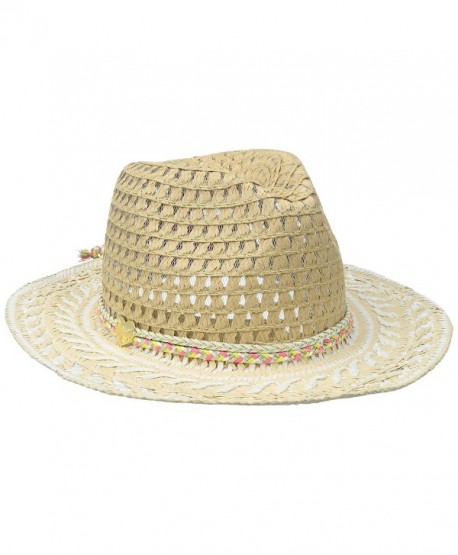Betsey Johnson Women's Golden Hour Panama Hat - Ivory - CI17Z3CWZO5