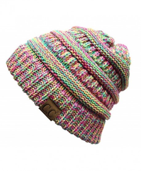 H 6800 816 41 Four Tone Marled Beanie - Four Tone Mix 11 - a Yellow- Hot Pink- Turquoise- Pink - CX12MY3LH5N