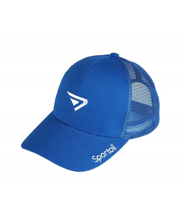 Sportoli Adult and Kids Cotton Blend and Mesh Snapback Trucker Baseball Cap Hat - Royal - CB127DEQ4BV