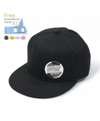 Premium Plain Cotton Twill Adjustable Flat Bill Snapback Hats Baseball Caps (Varied Colors) - Black - C512BIXI4TD