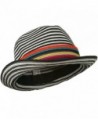 Womens Striped Design Fedora Multi Color