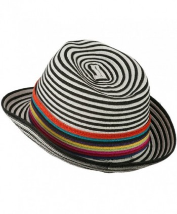 Womens Striped Design Fedora Multi Color in Women's Fedoras